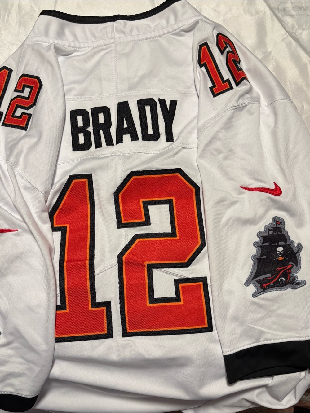 Nike White Tampa Bay Buccaneers #12 Brady Jersey with Red Accents